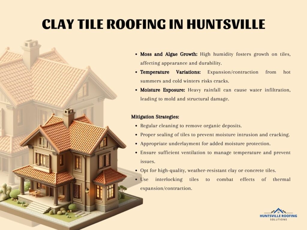 infographic illustration on clay tile roofing in Huntsville