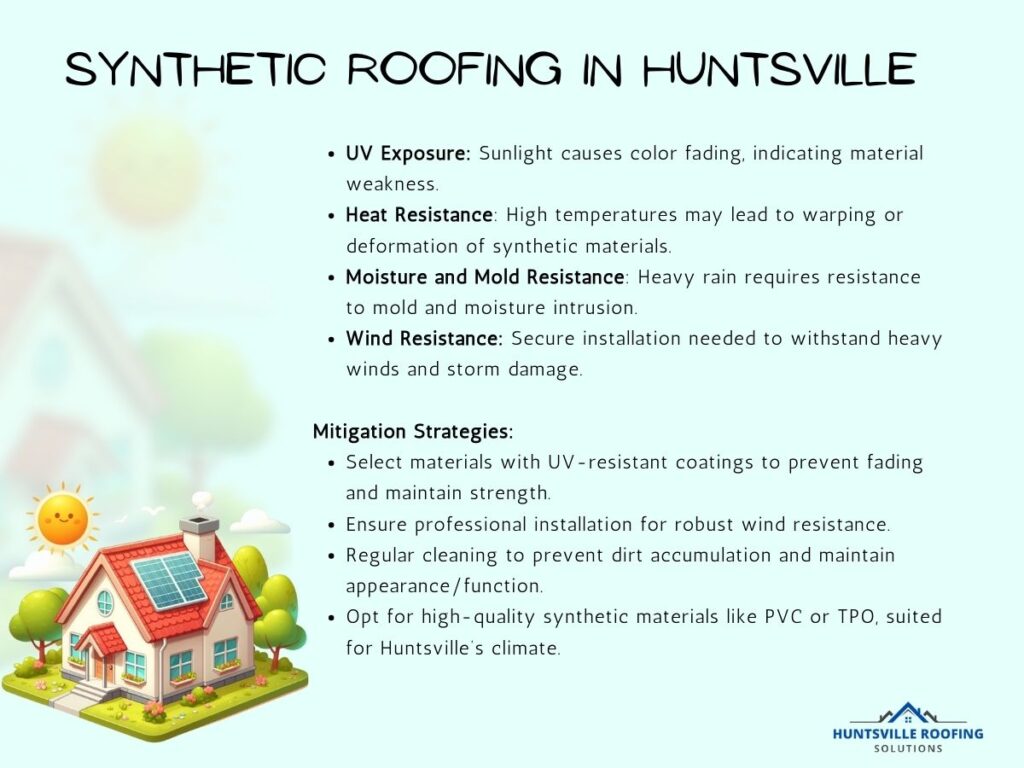 infographic illustration on synthetic roofing in Huntsville