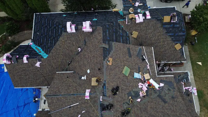Underlayment and shingle installation process for a Hazel Green roof replacement