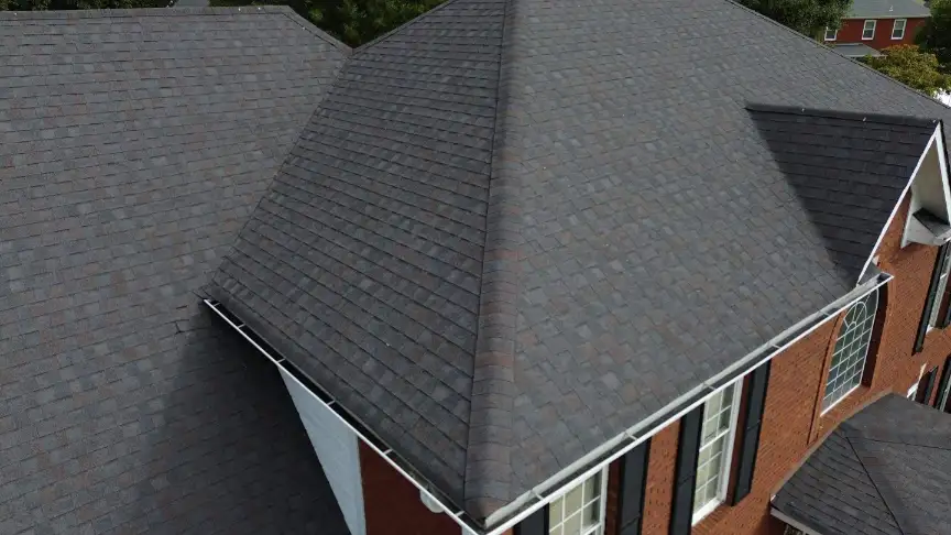 High-quality dark gray architectural shingles installed by our expert Huntsville roofing company.