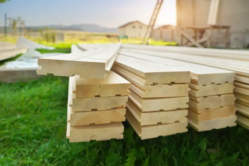 Tongue and groove pine boards.